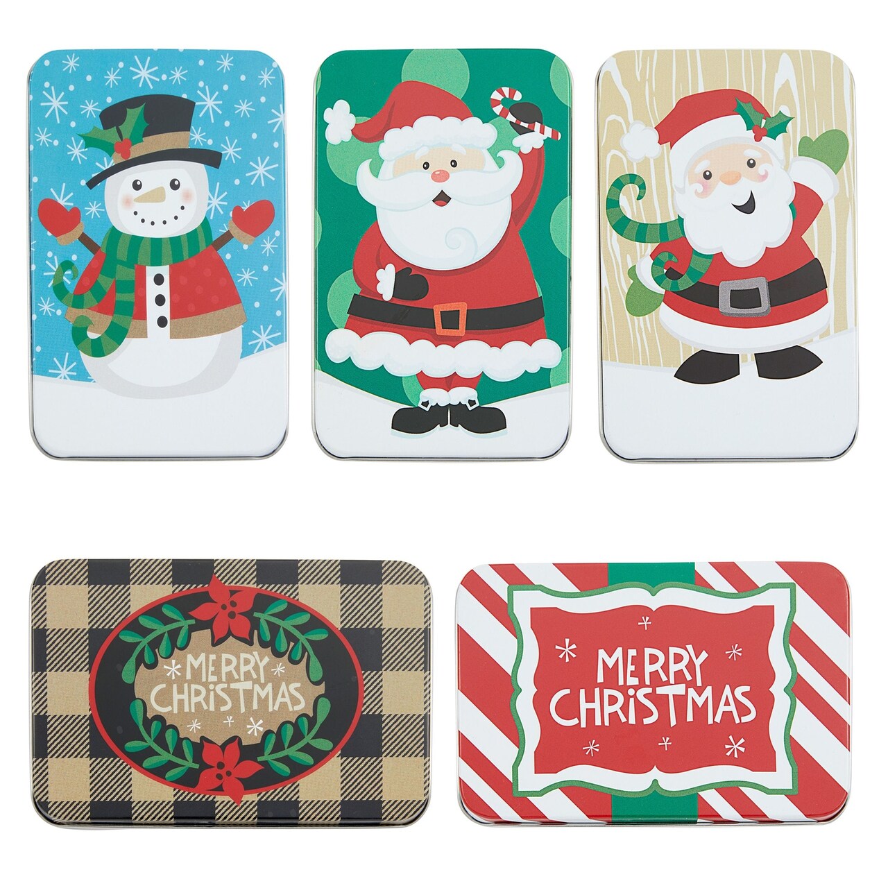 Juvale 5-Pack Christmas Gift Card Holder with Lids, 4.9 x 3.2 x 0.8 Inch Gift Card Box, Assorted Christmas Designs, Ideal Gift Card Holders for Stocking Stuffers